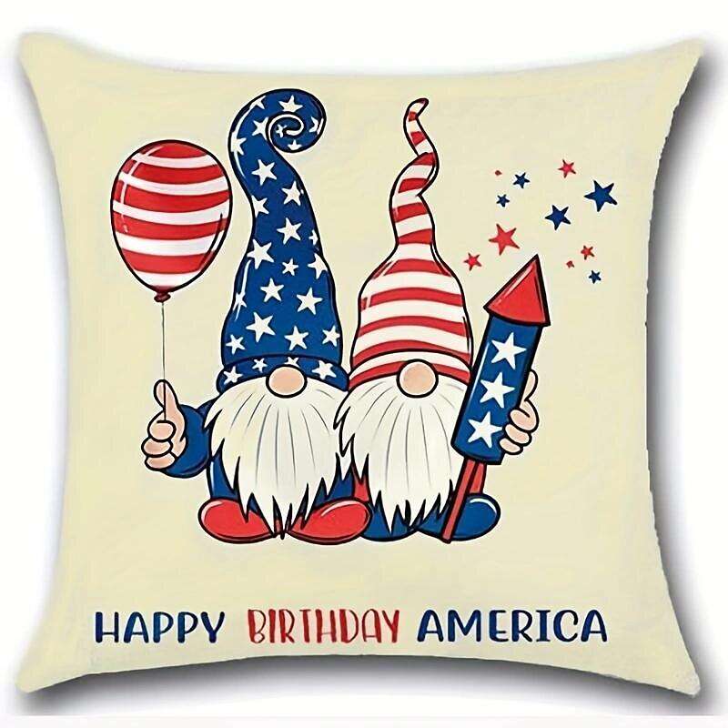 Independence Day Double Side Pillow Cover 4PC Soft Decorative Square Cushion Case Pillowcase for Bedroom Livingroom Sofa Couch Chair