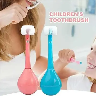 👍 Novelty Cute Tumbler Three-sided Children's Toothbrush