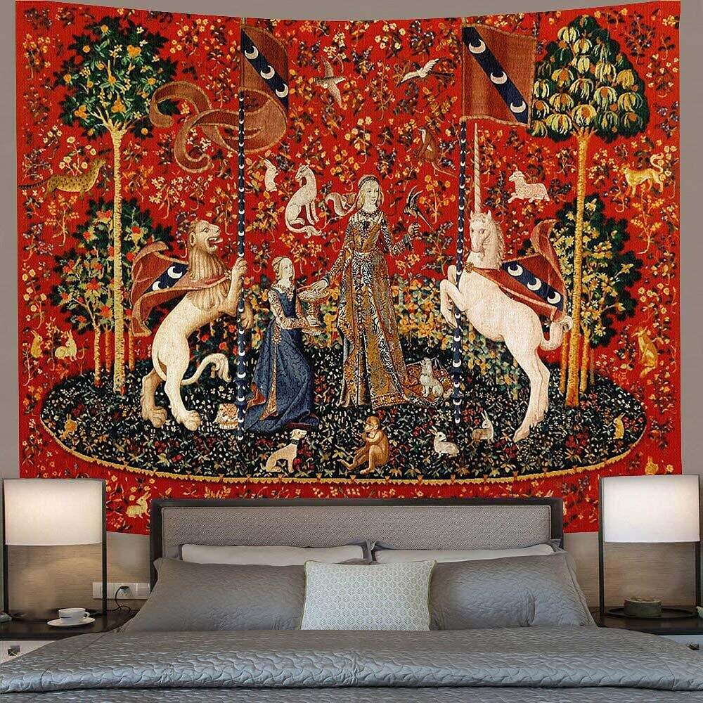 Medieval Lady Wall Tapestry Art Decor