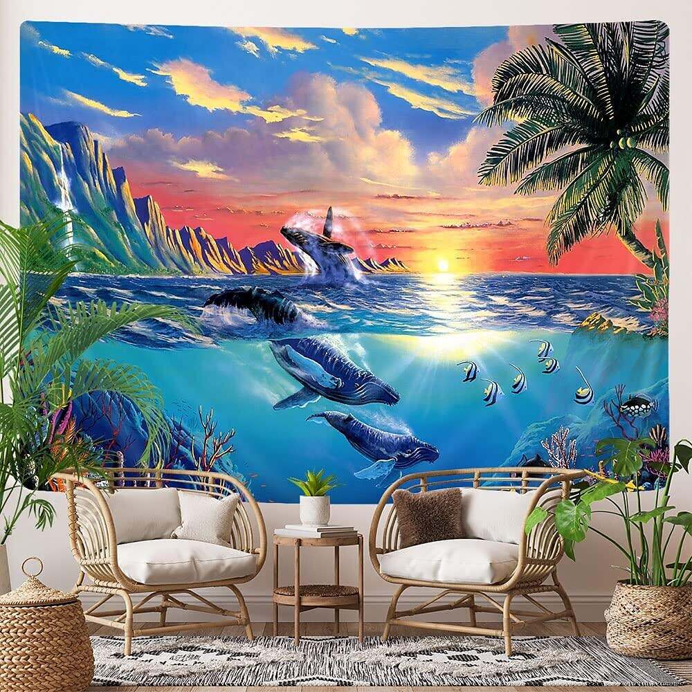 Ocean Dolphin Wall Tapestry Art Decor