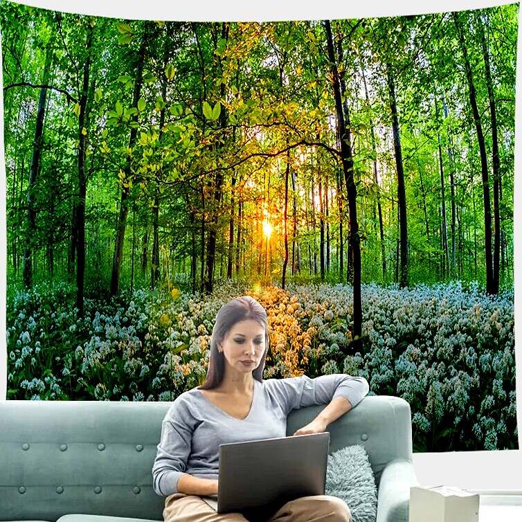 Landscape Forest Wall Tapestry Art Decor Photograph Backdrop