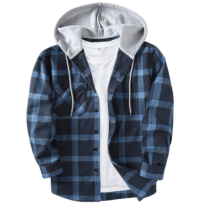 plaid hooded jacket - Buy 3 and get free shipping