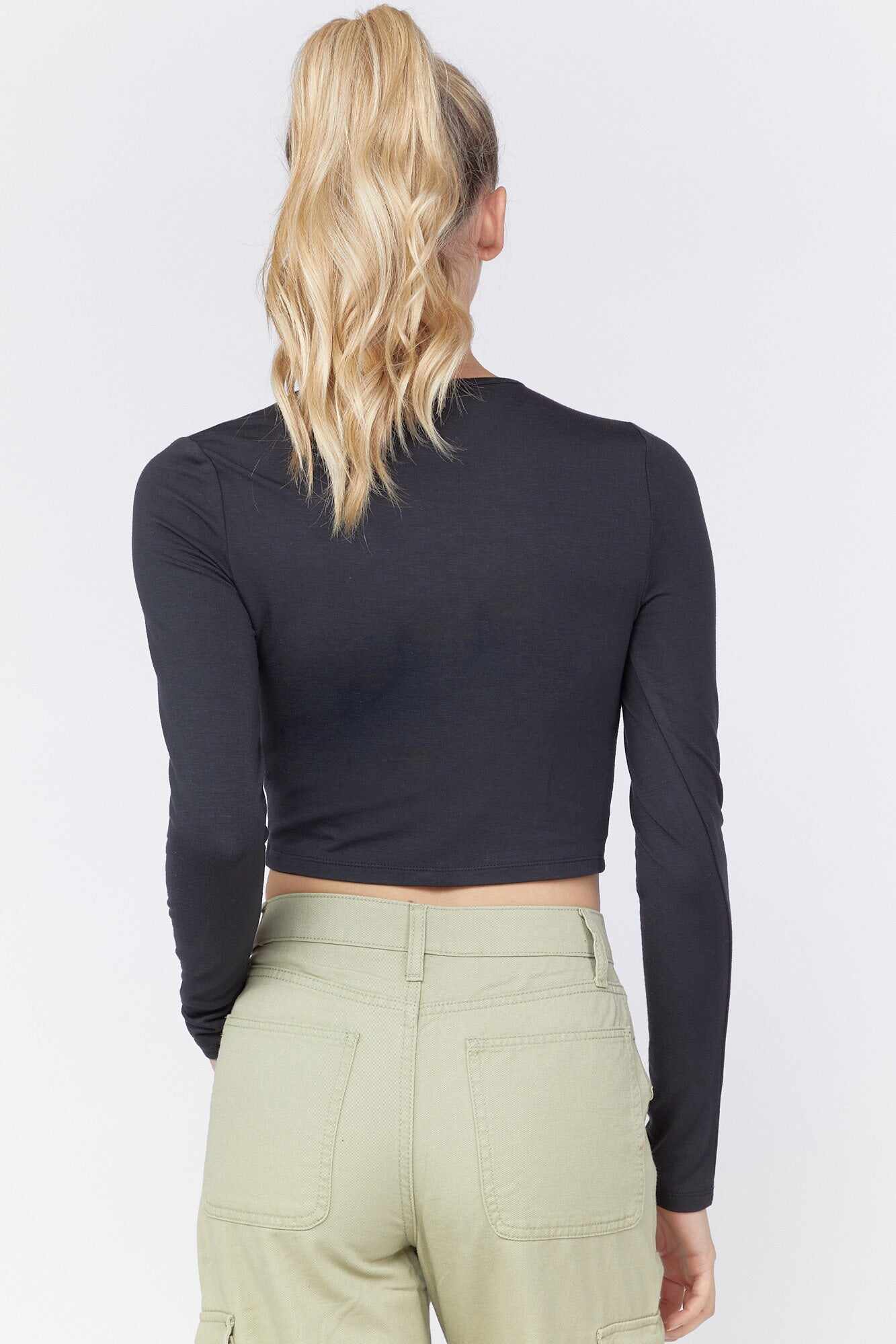 Women Apparel | Cutout Crop Top Light Grey Forever21 - IL14264