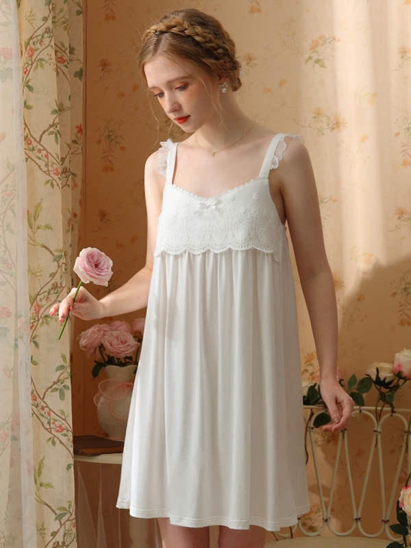 Casual Cotton Loose Spaghetti Nightdress