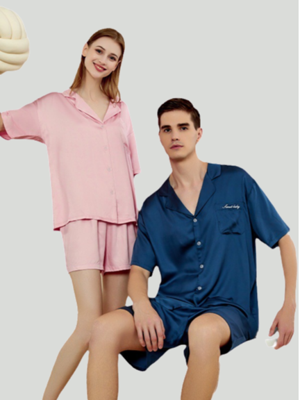 Casual Lyocell Regular Sleeve Others Regular Fit Couple  Pajama Set