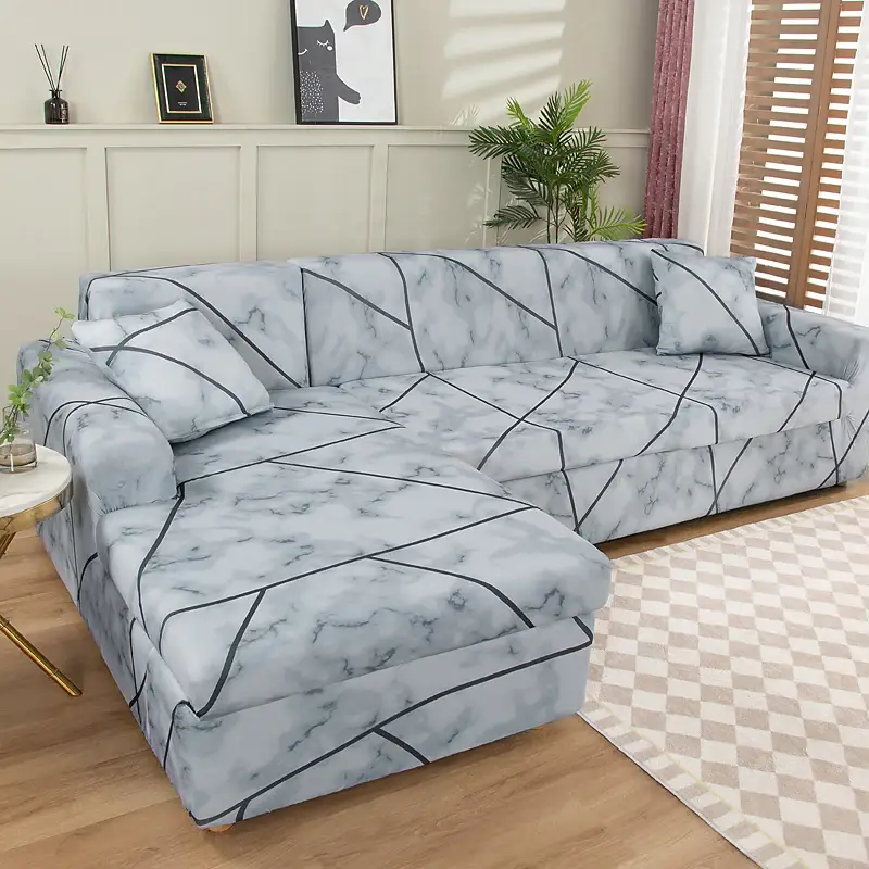 Stretch Sofa Cover Slipcover Geometric Pattern