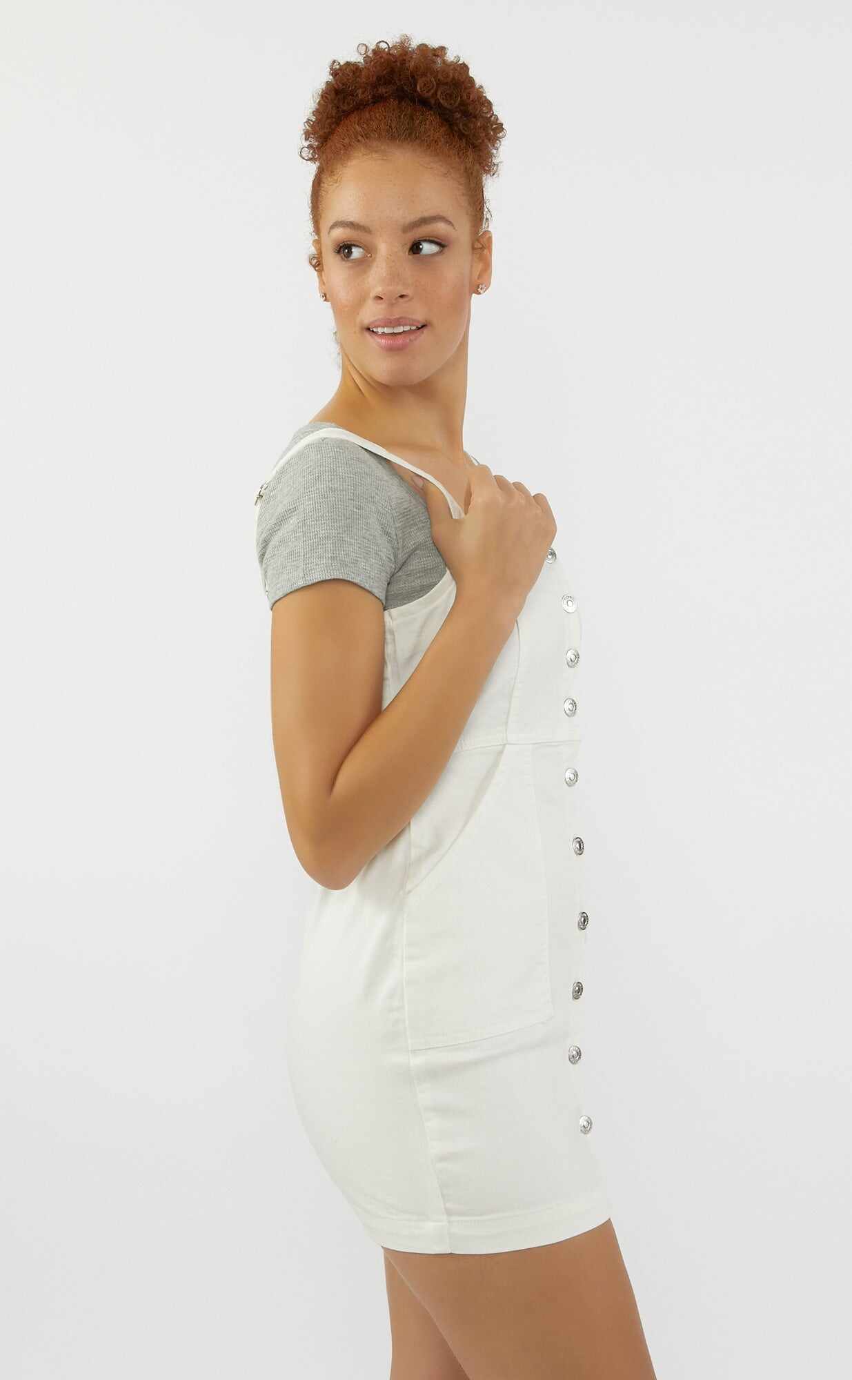 Women Apparel | Denim Button-Front Mini Dress White Forever21 - EE59042