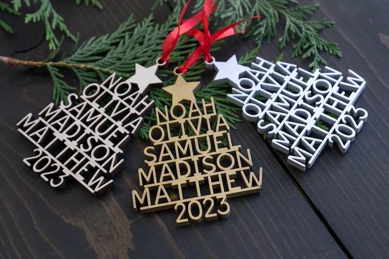 Family Christmas Ornament - Personalized Ornament With Names - Christmas Tree Ornament