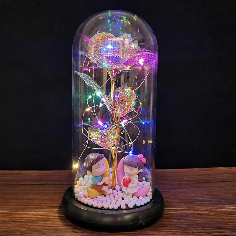 LED Rose in Glas