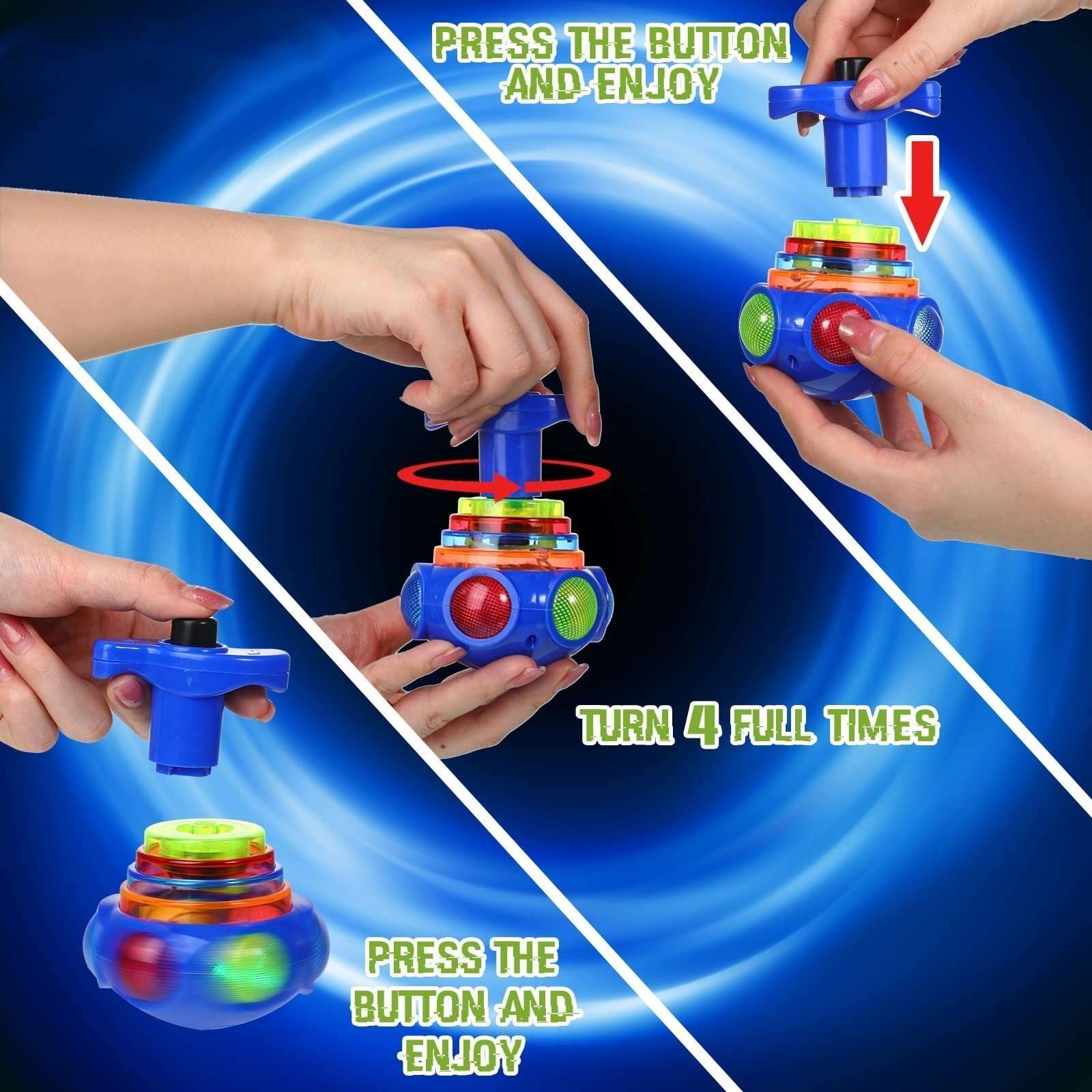 BIG SALE - 50% OFF Music Flashing Spinners Toy With Launcher