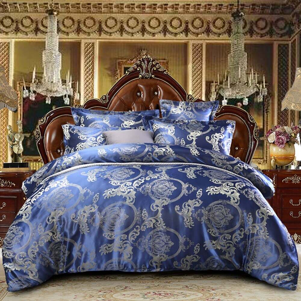 Luxury Jacquard Satin Duvet Cover Set Quilt Bedding Sets Comforter Cover