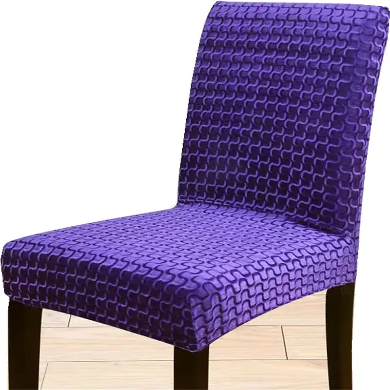 Stretch Spandex Jacquard Velvet Dining Chair Cover