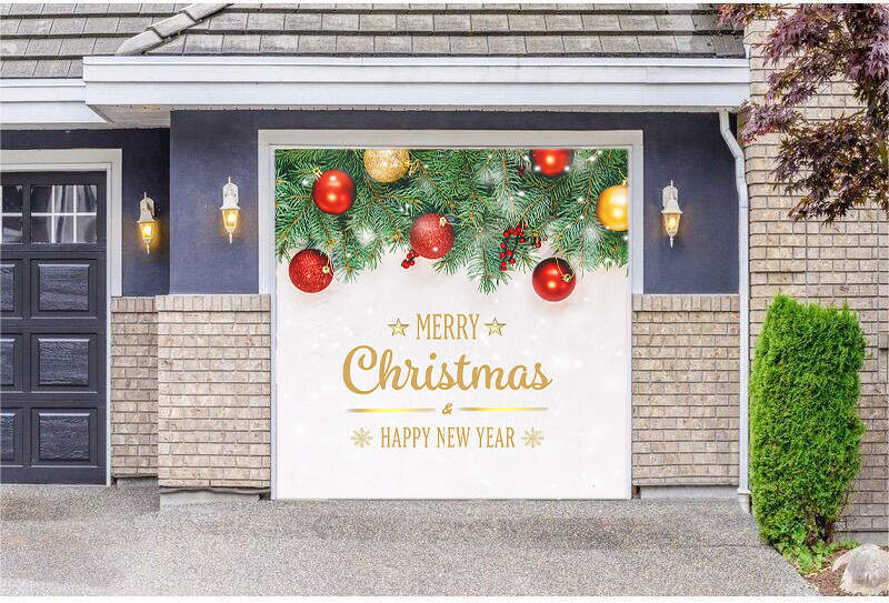 Merry Christmas garage door banner ornament