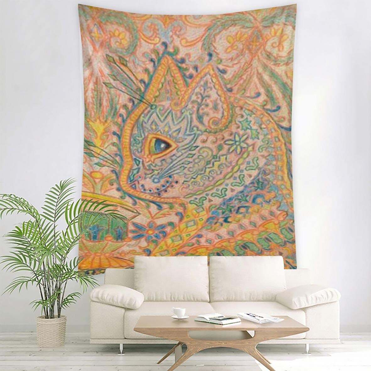 Funny Large Wall Tapestry Cat Art Decor