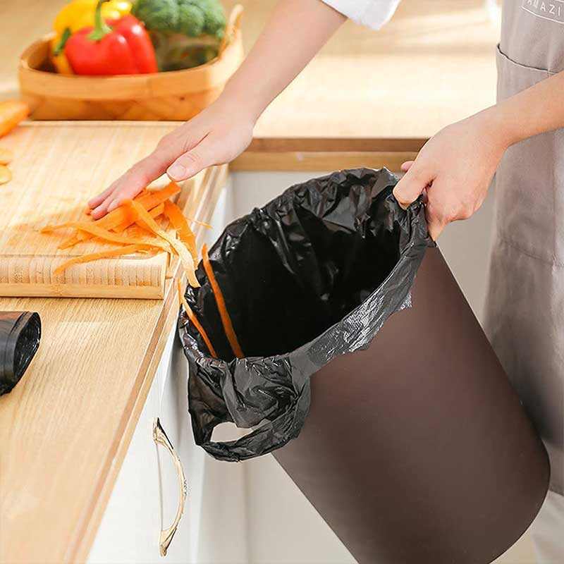 Black Bathroom Plastic Bags with Handle (50PC)