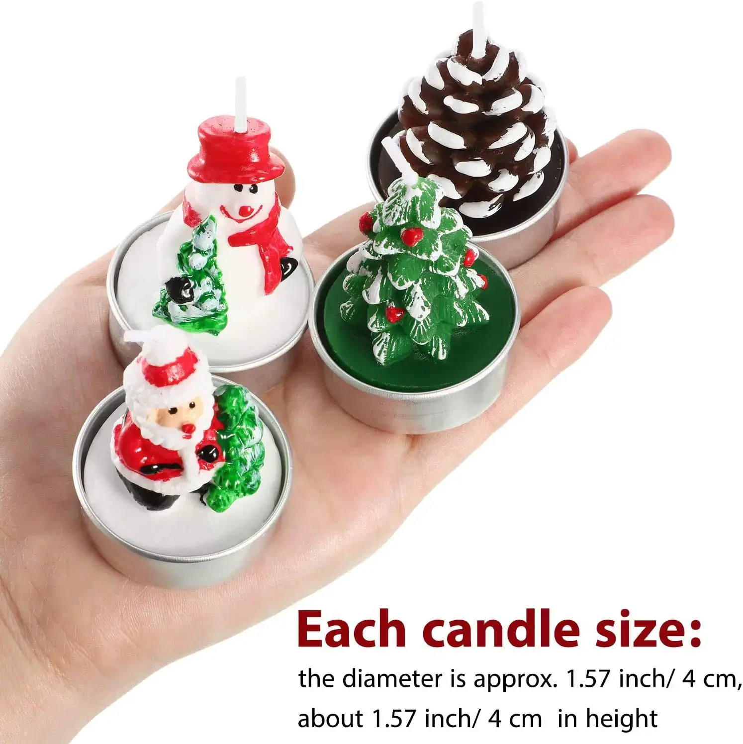 12 Pieces Christmas Tree Tealight Candles Handmade Delicate Tree Candles for Christmas Home Decoration Gifts