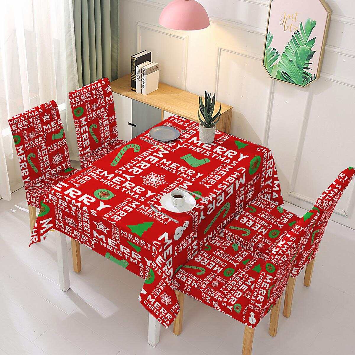 Christmas Decoration Tablecloth Elastic One-piece Chair Cover