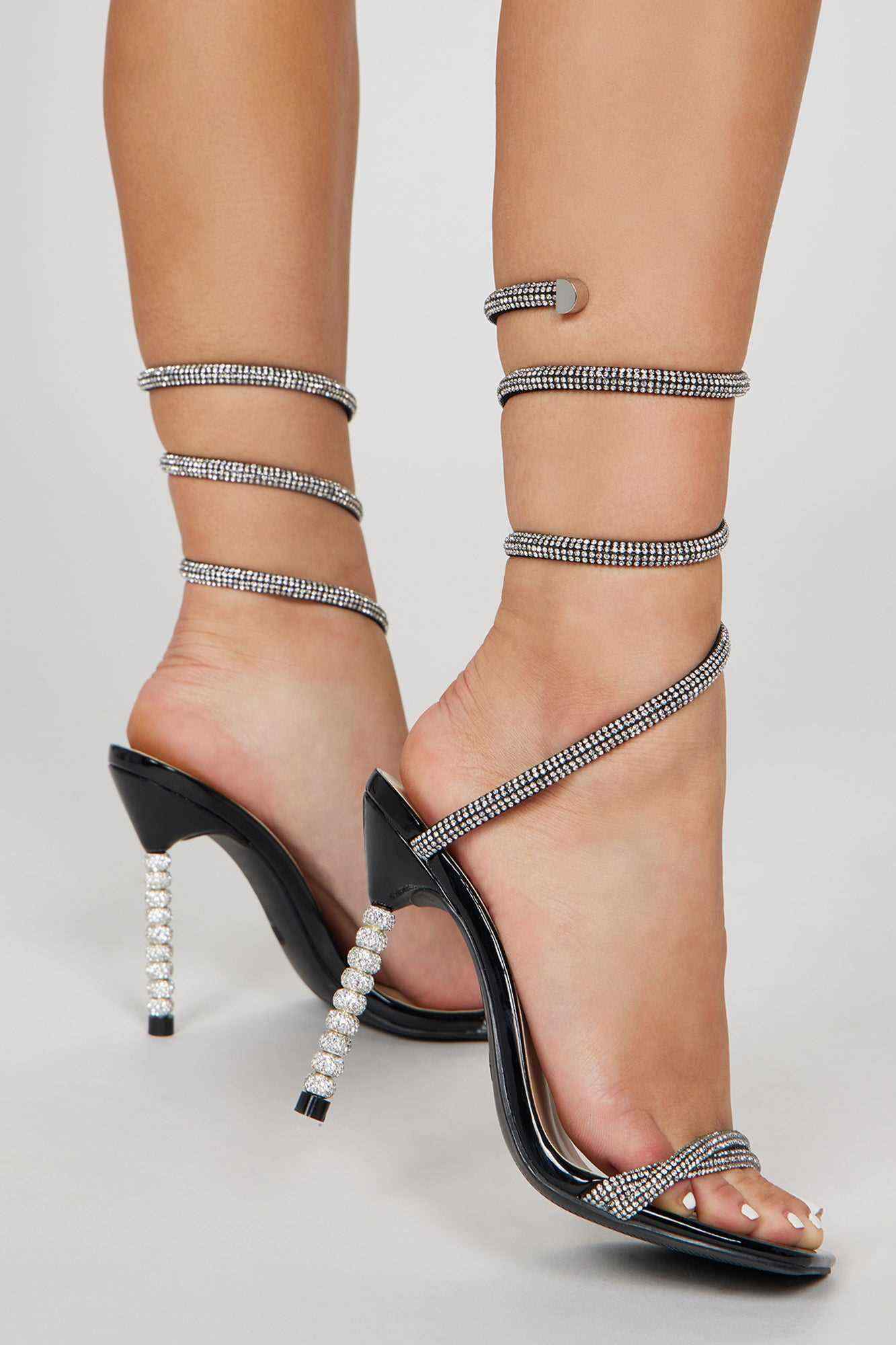 Overnight Party Strappy Heeled Sandals   Black