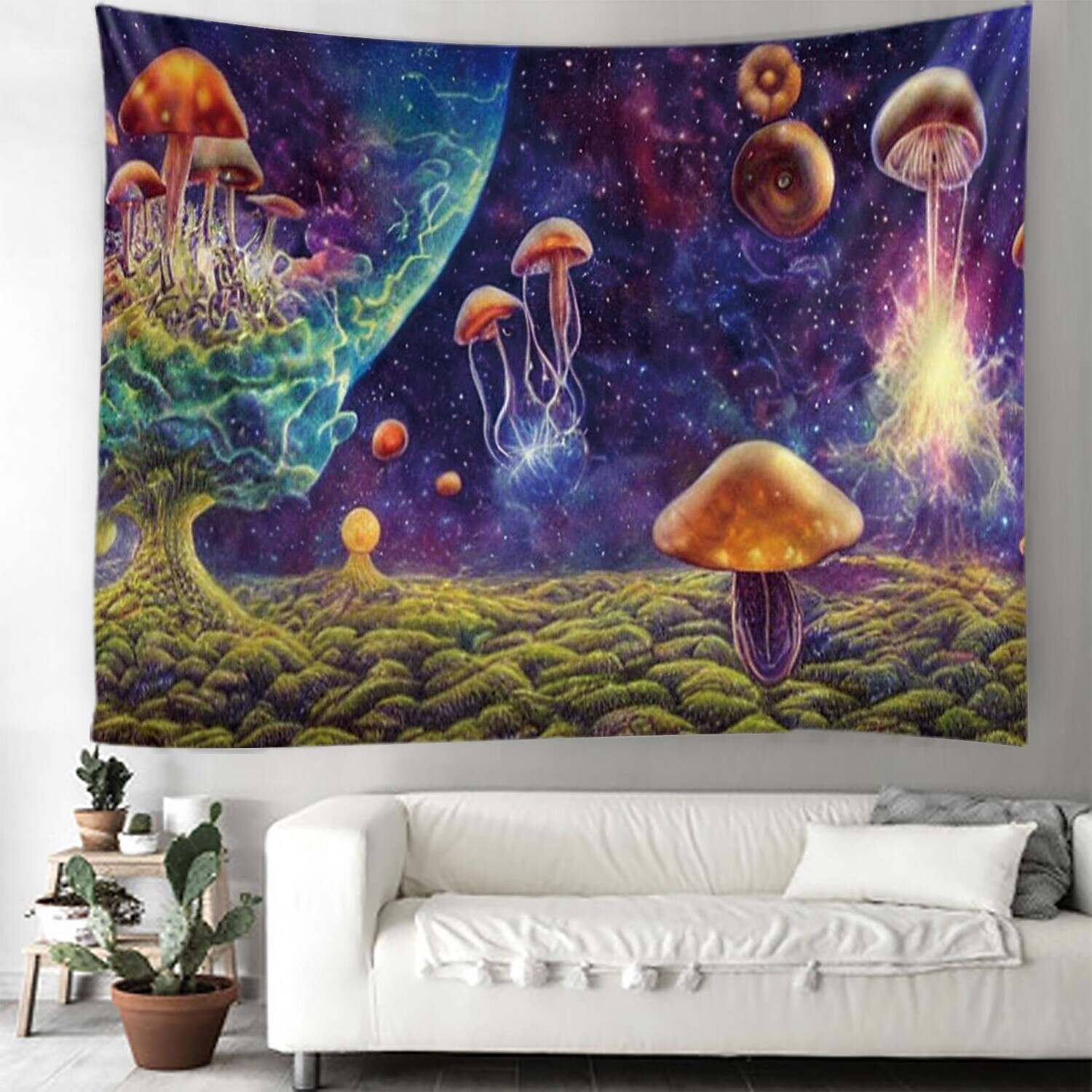 Trippy Mushroom Wall Tapestry Art Decor