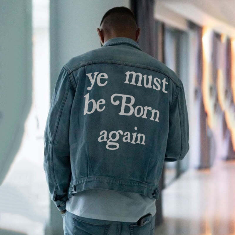 Ye Must Be Born Again Print Men's Jacket