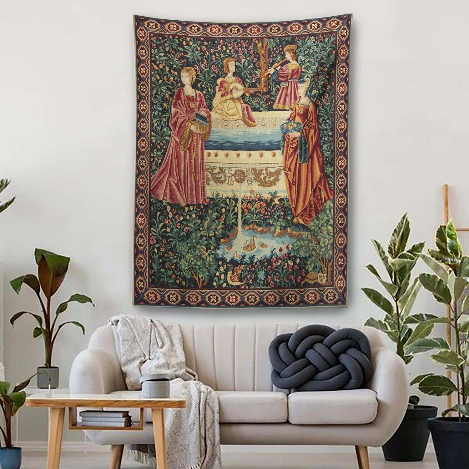 Medieval Painting Wall Tapestry Art Decor