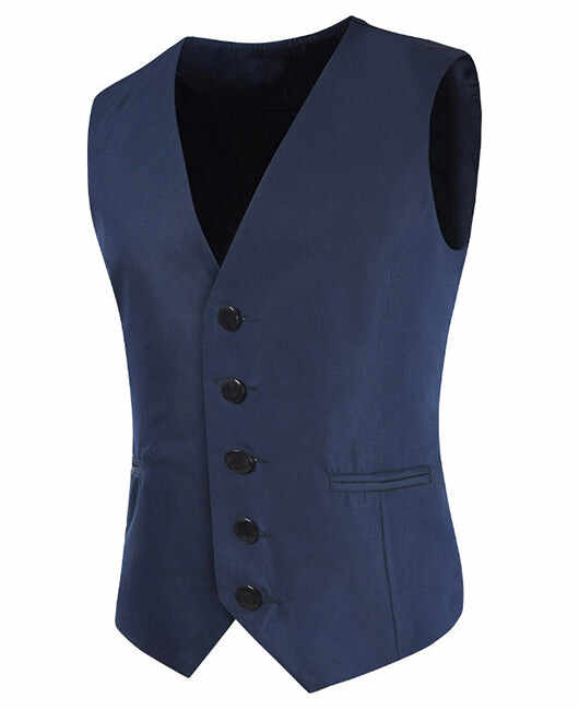 Business Plain Patched Pocket Single Breasted Blazer Vest