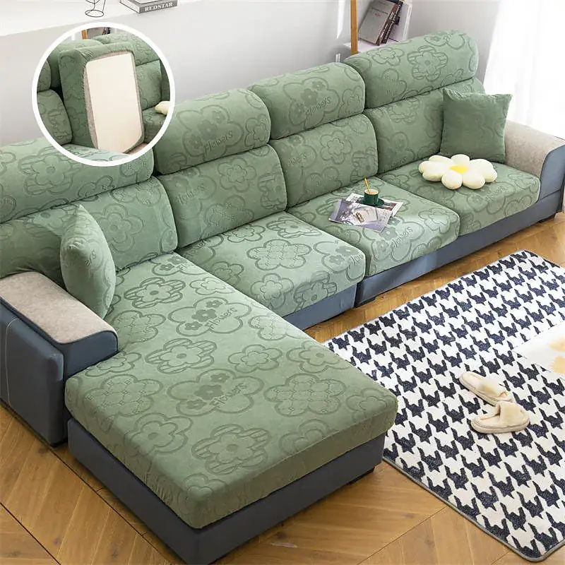 Jacquard Sofa Cushion Cover Elastic Fine Touch Sofa Protector Scratch
