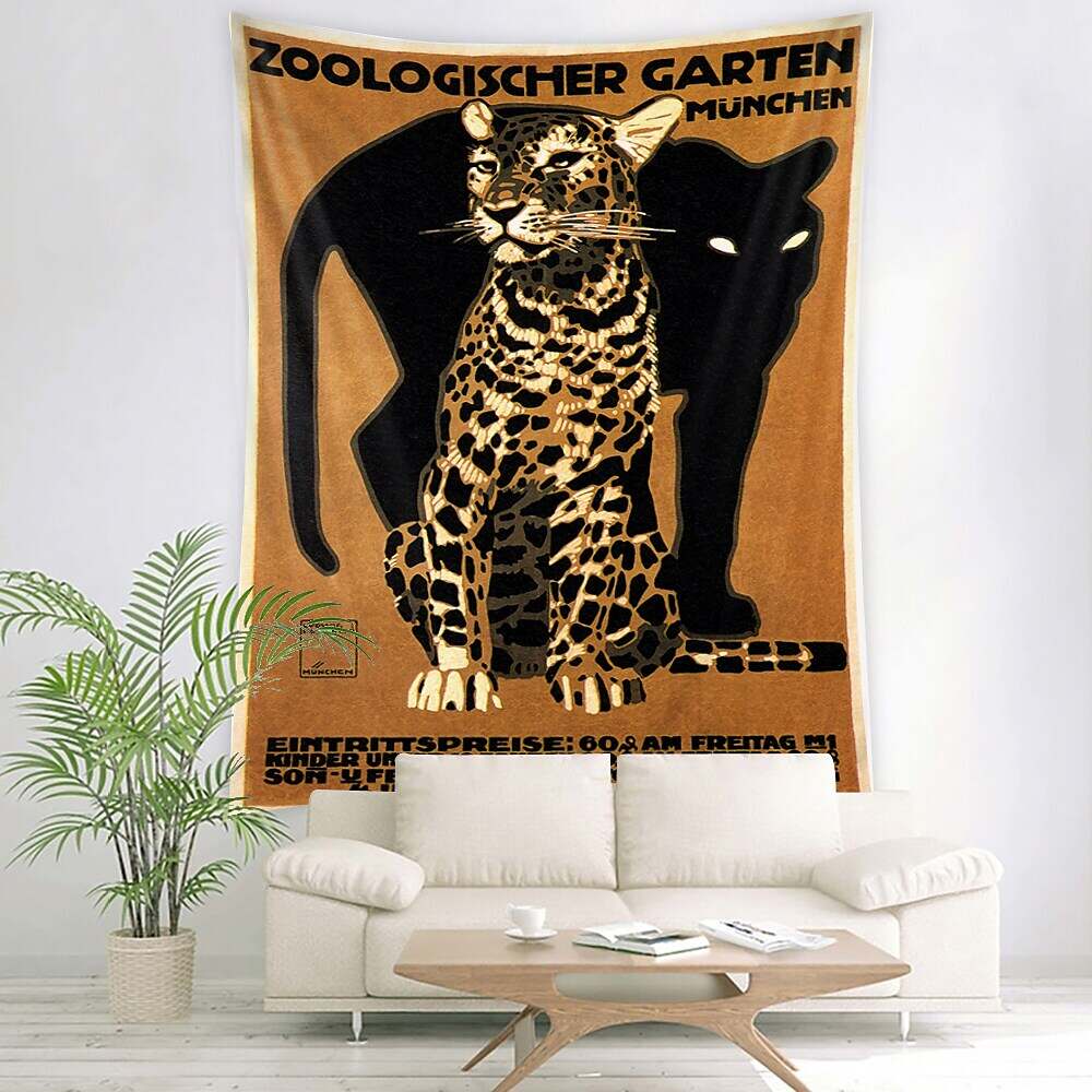 Tarot Cartoon Lovely Tiger Wall Hanging Tapestry