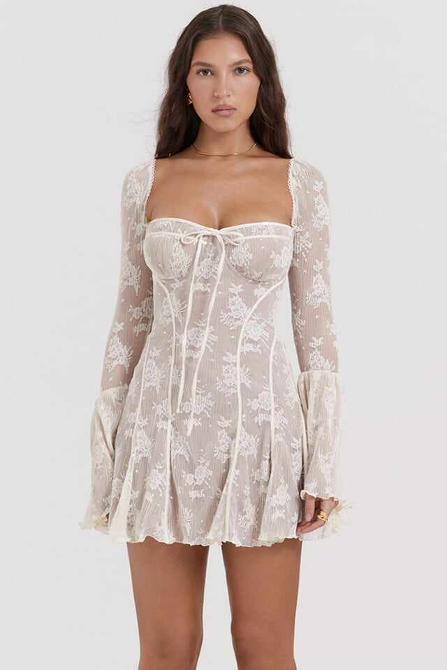 Hot sales 50% OFF -Vintage Cream Lace Tunic Dress-BUY 2 FREE SHIPPING