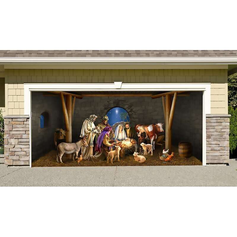 Outdoor Nativity Scene Christmas Holiday Home Garage Decor Billboard D