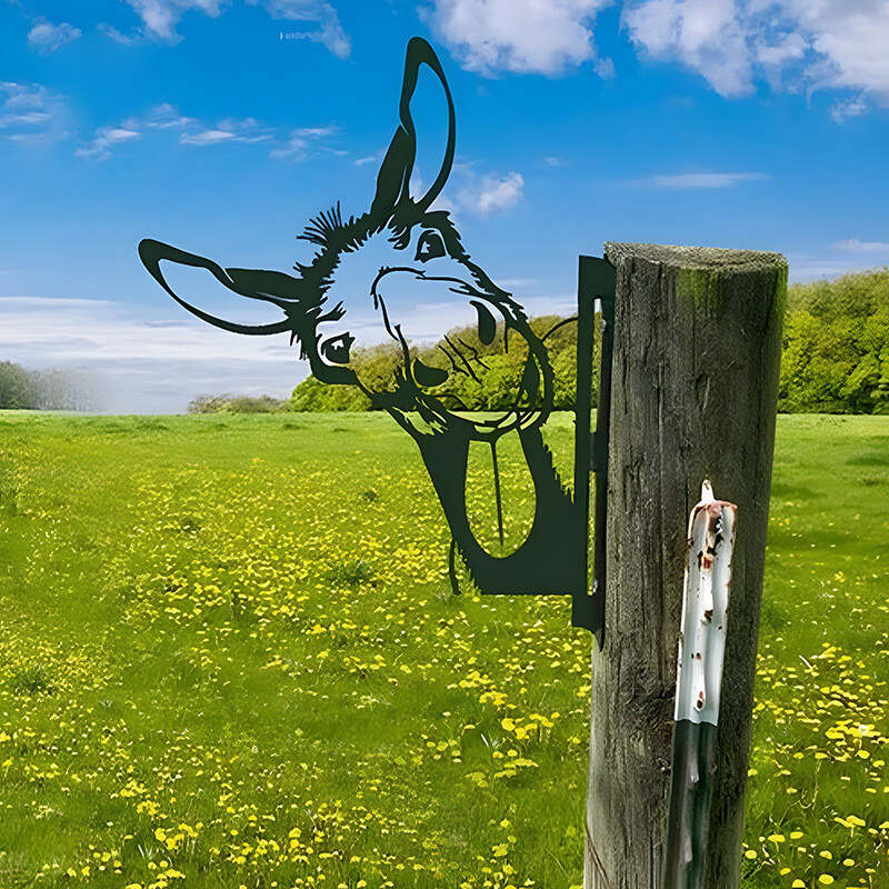 Farm Peeping Animal Metal Art