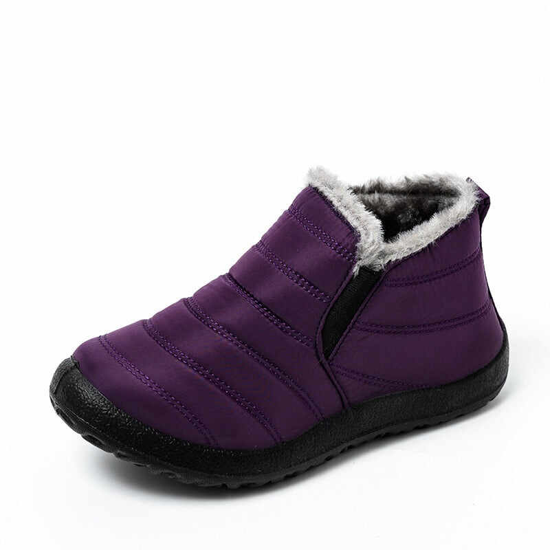 Flat winter boots, waterproof outdoor for women, warm and non-slip