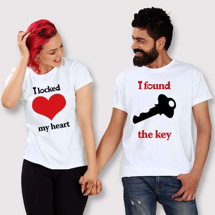 I Locked My Heart I Found The Key Lovers Couple Tshirt