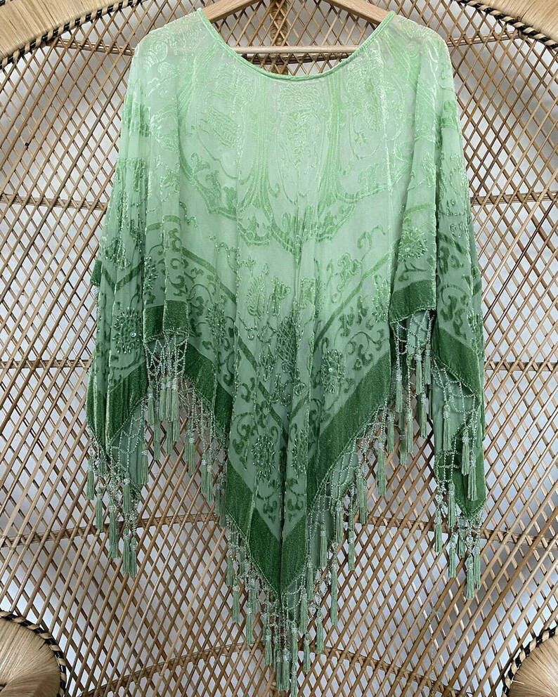 cape fringed kimono cardigan