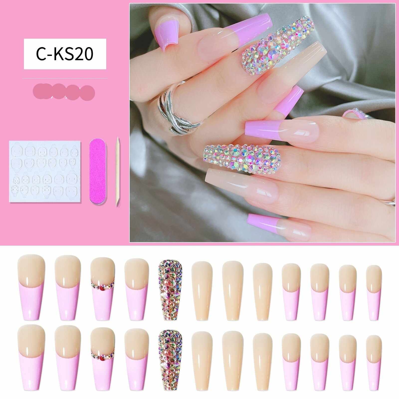 24 pcs/box matte ballerina false nails