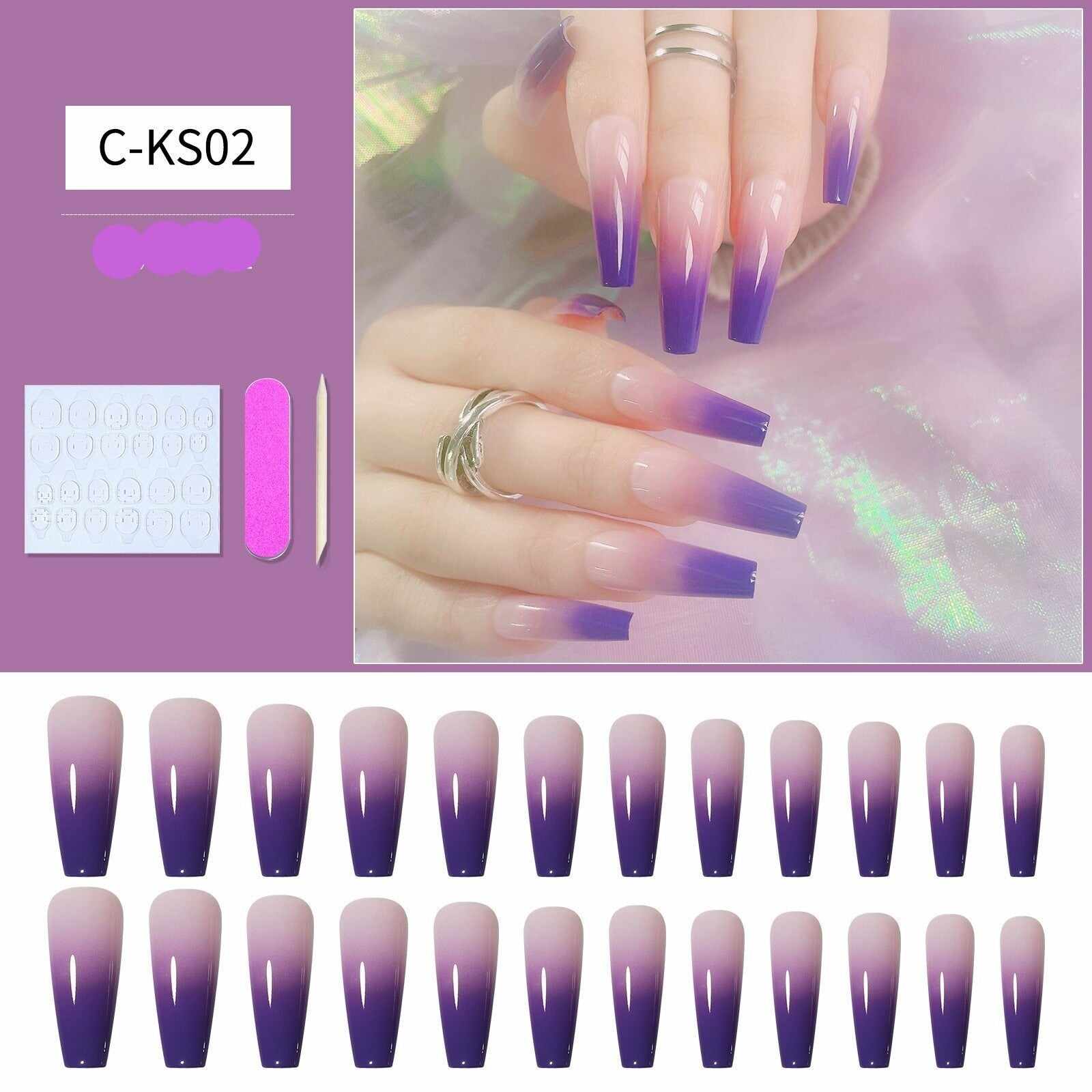 24 pcs/box matte ballerina false nails