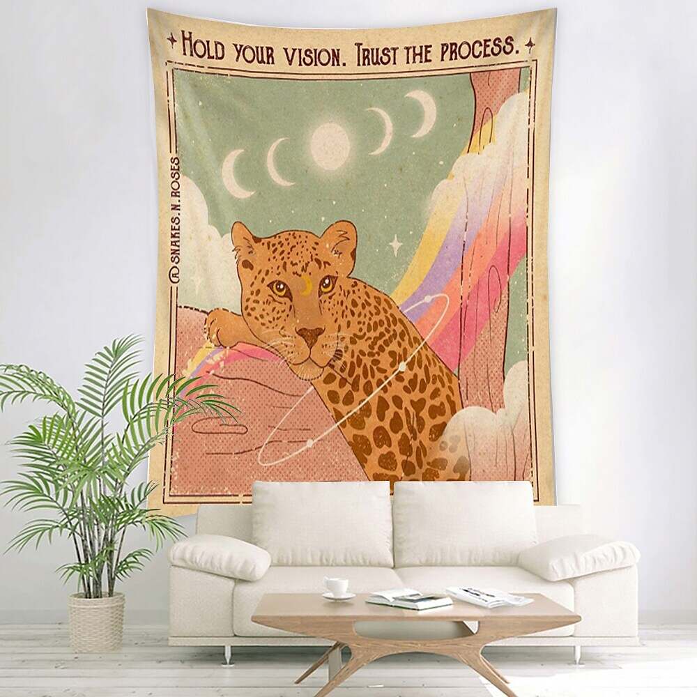 Tarot Cartoon Lovely Tiger Wall Hanging Tapestry