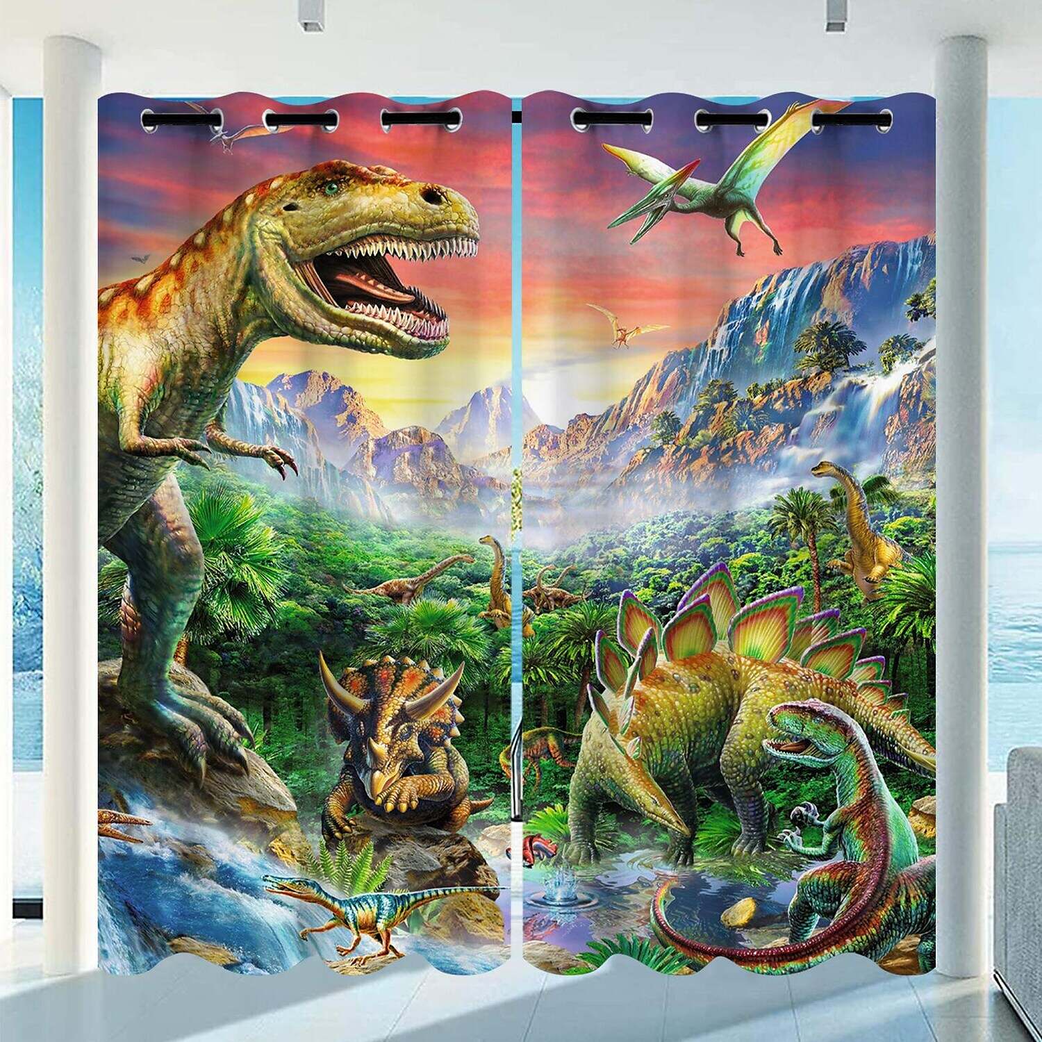 2 Panels Outdoor Curtain Privacy Waterproof