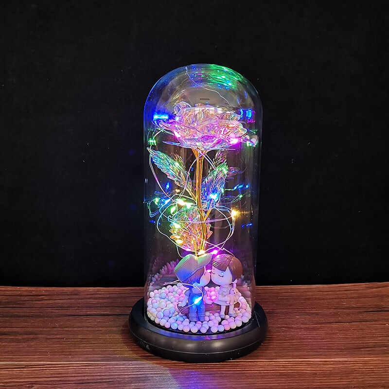 LED Rose in Glas