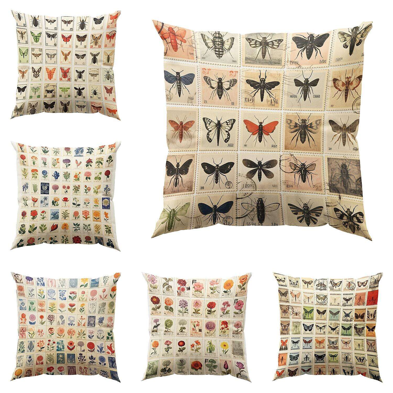 Flower Insect Pillow Cover 1PC