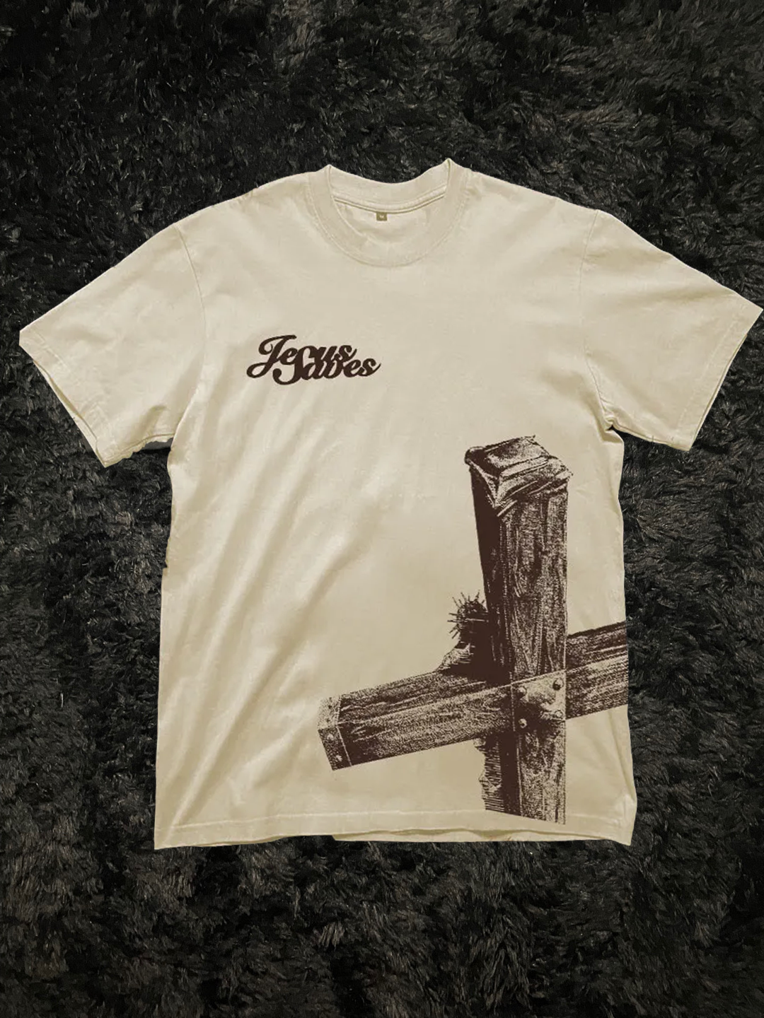 Jesus Saves Print Short Sleeve T-shirt