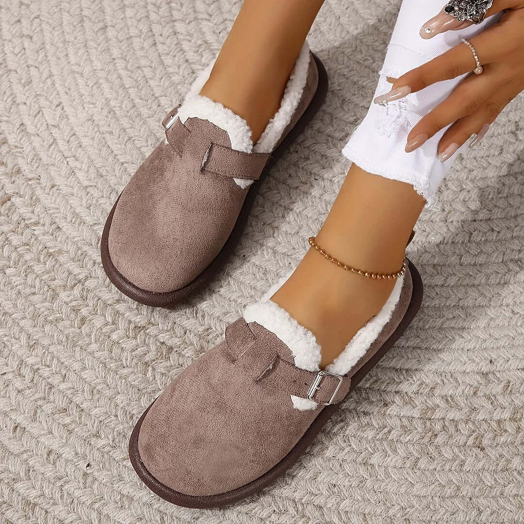 Last Day 50% OFF -Women's Plush Round Toe Slip-On Flats