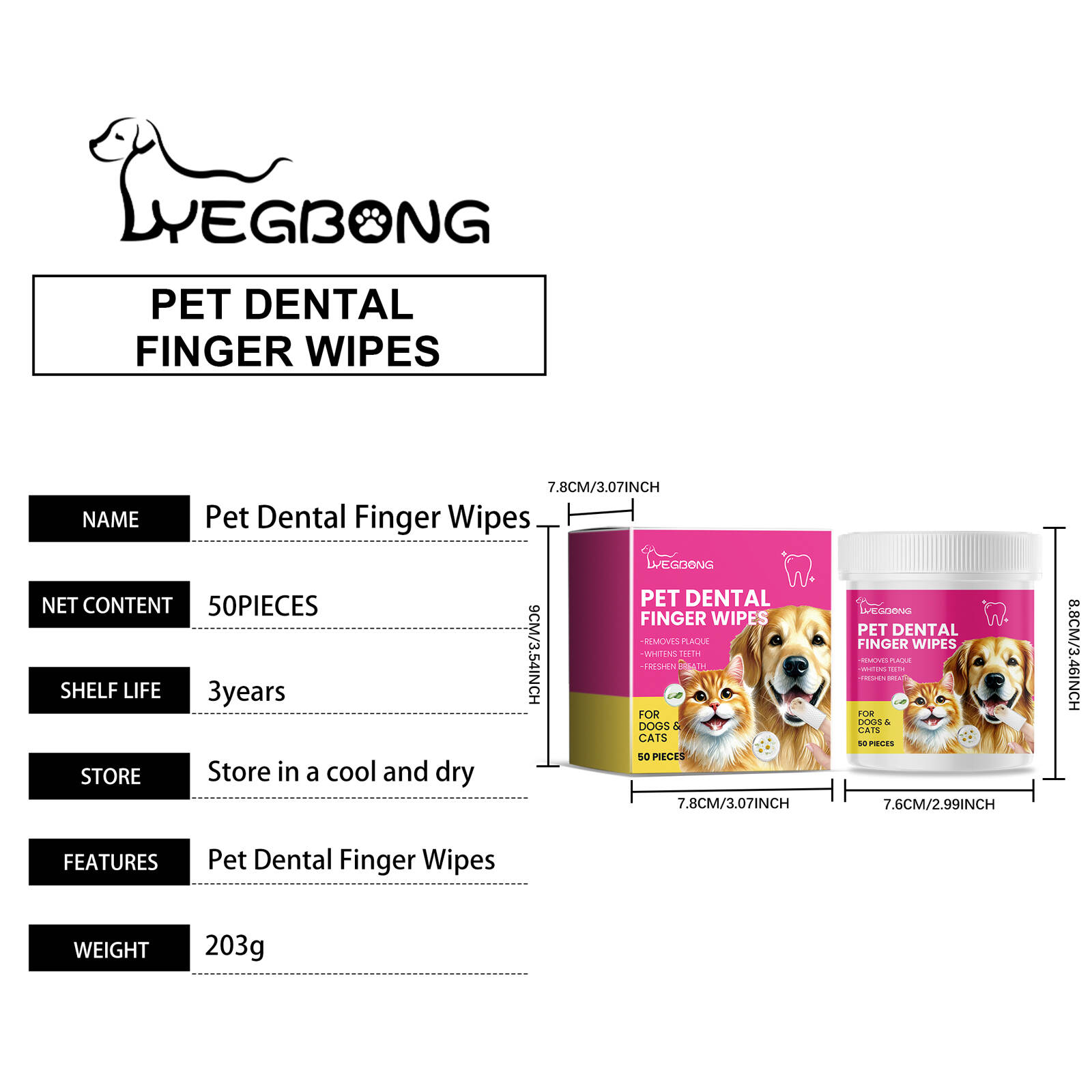 Pet Dental Finger Wipes