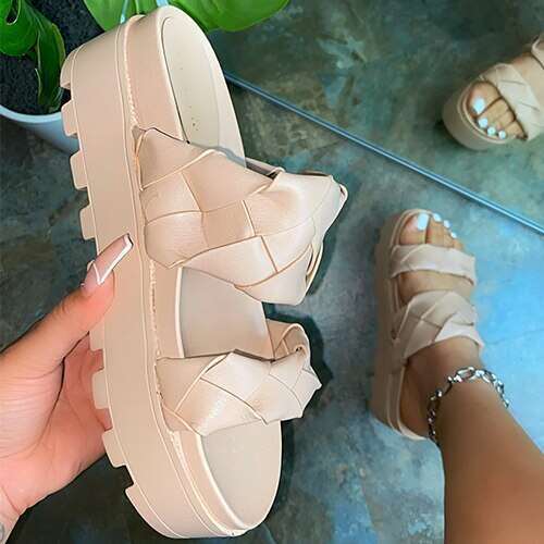 Women's Sandals Summer Flat Shoes 2023 Female Casual Wedge Slides Sandal Woman Platform Shoes Ladies Outdoor Beach Footwear