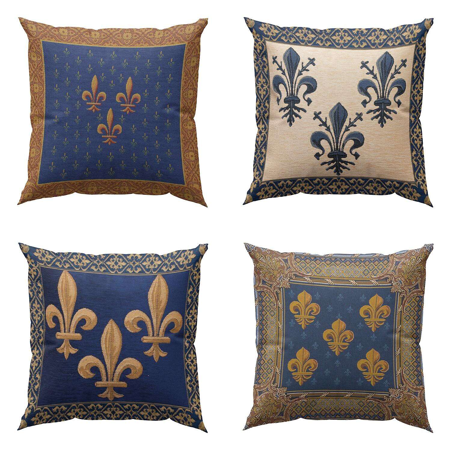 Fleur de Lis Double Side Pillow Cover 4PC Soft