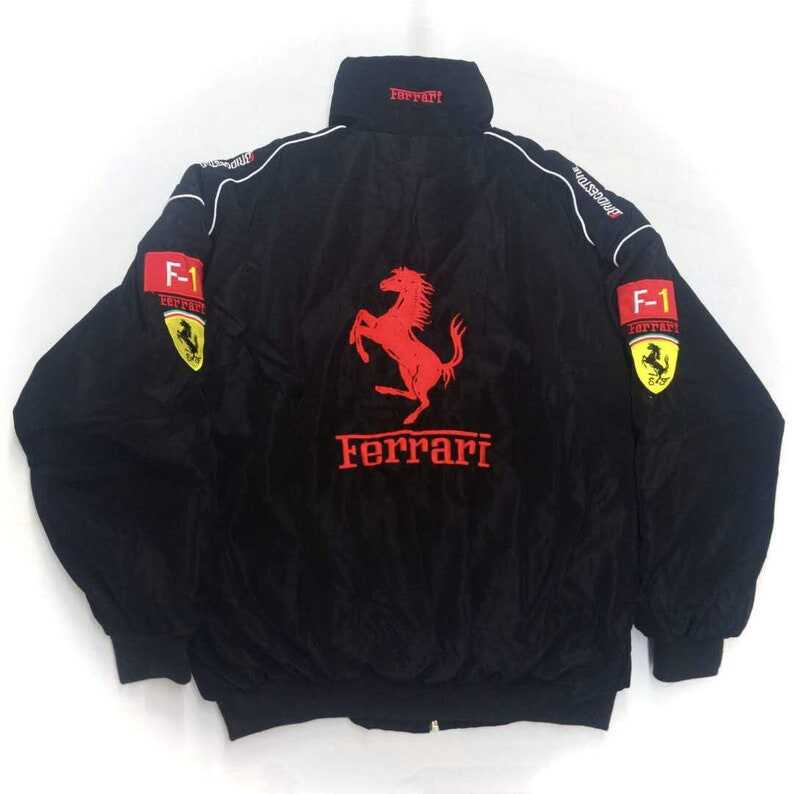 NASCAR Racer Racing Ferrari Jacket Embroidered Vintage Bomber