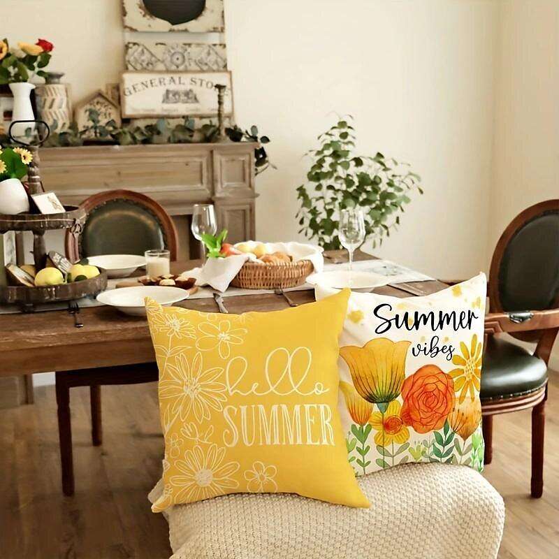 Summer Sunshine Floral Double Side Pillow Cover 4PC Soft