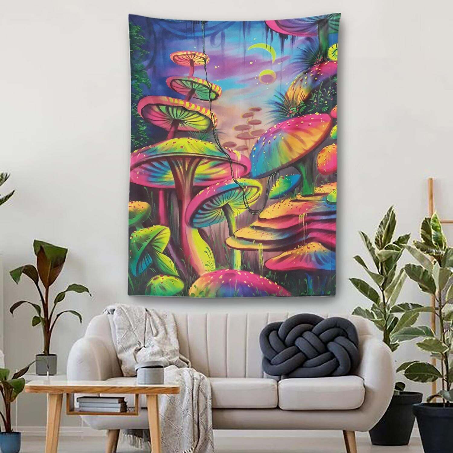 Trippy Mushroom Wall Tapestry Art Decor