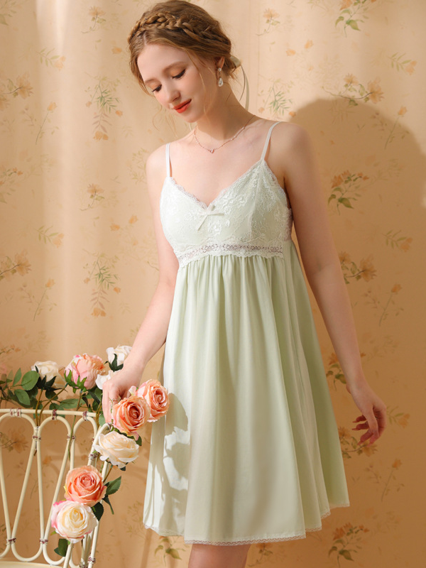 Simple Lace Loose Cotton Gallus Nightdress