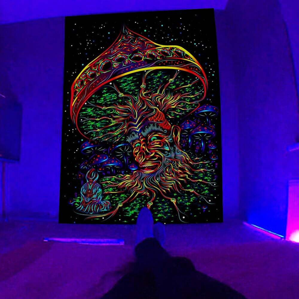 Blacklight Trippy Tapestry UV Reactive Psychedelic Tapestry